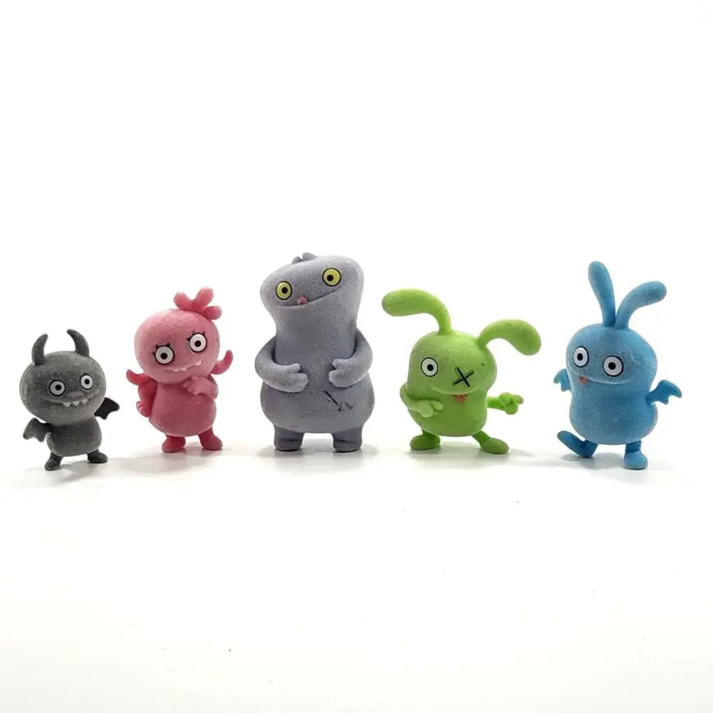 Uglydolls Mini Figures – Set of 5 Flocked Toys – Mixed Colors – Rare Characters